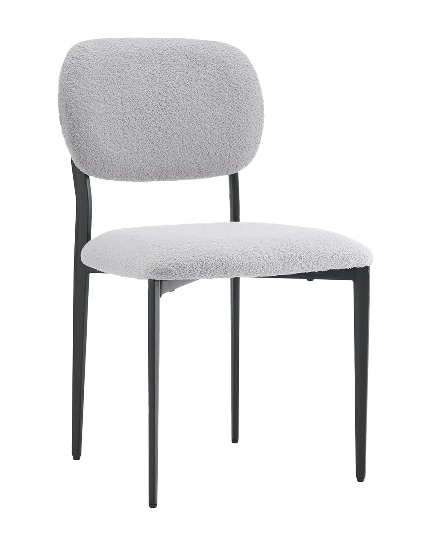 Unikome Set Of 2 Modern Teddy Velvet Upholstered Dining Chairs With Metal Legs
