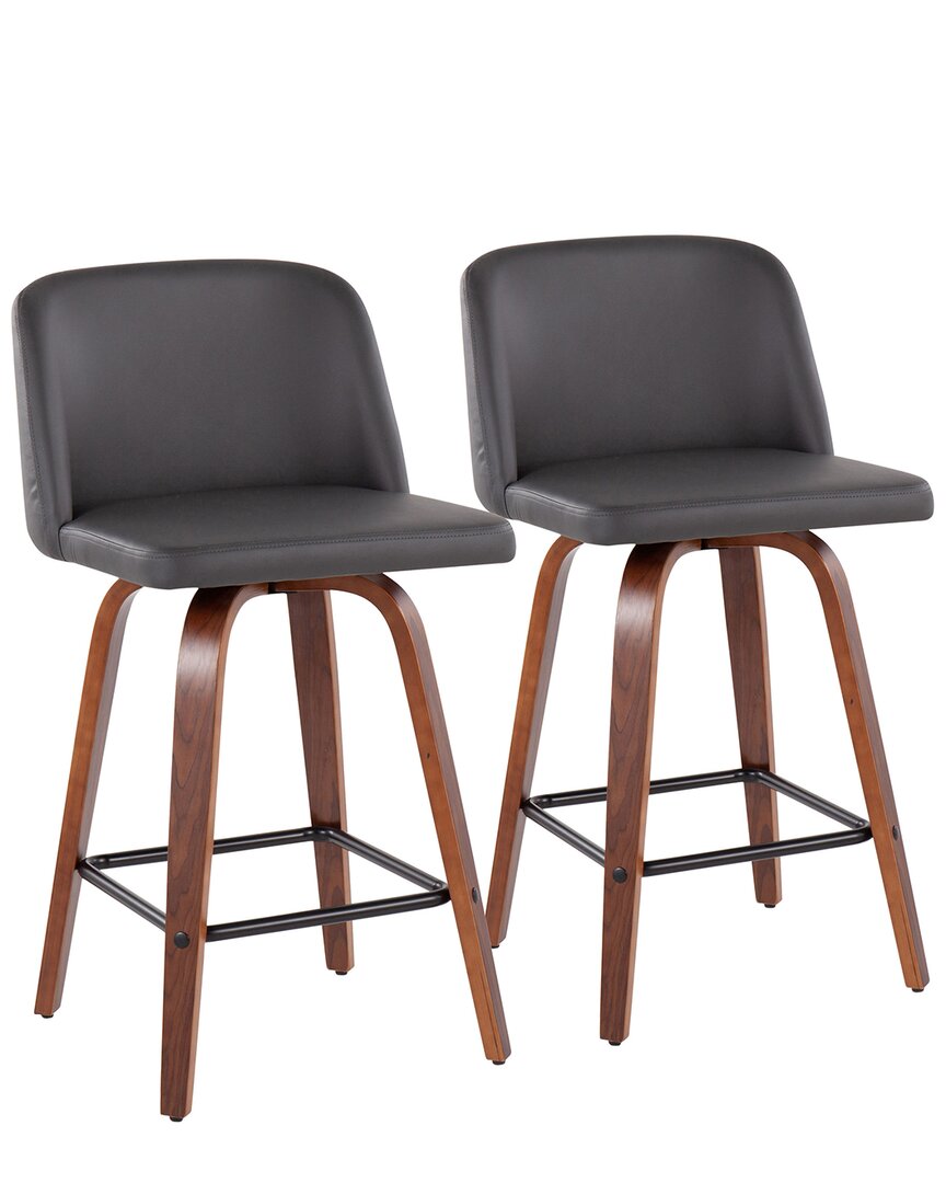 Lumisource Set Of 2 Toriano Fixed-height Counter Stools In Brown