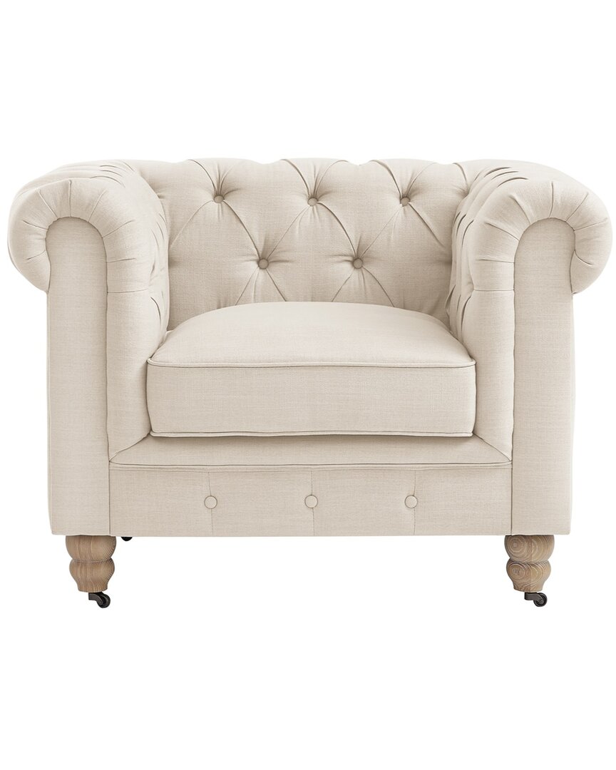 Shabby Chic Kaleigh Chesterfield Club Chair In Beige