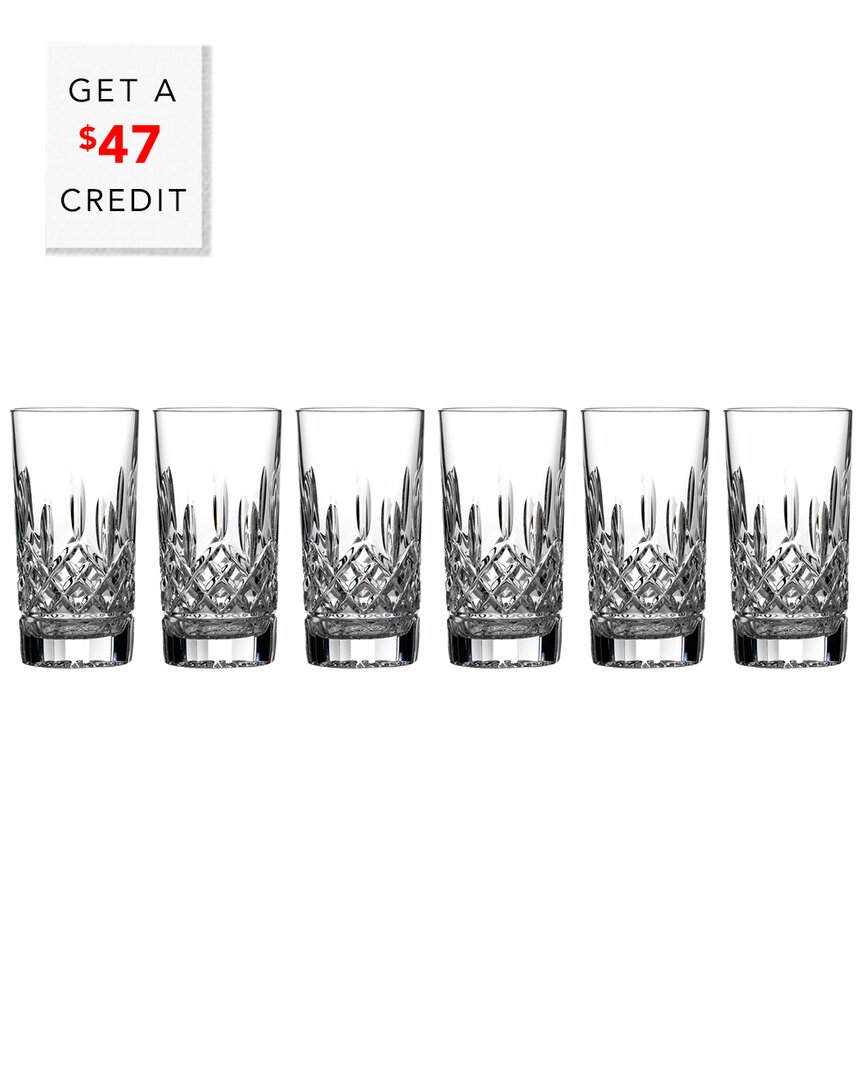 Waterford Lismore Hiball 12oz Set Of 6 With $47 Credit