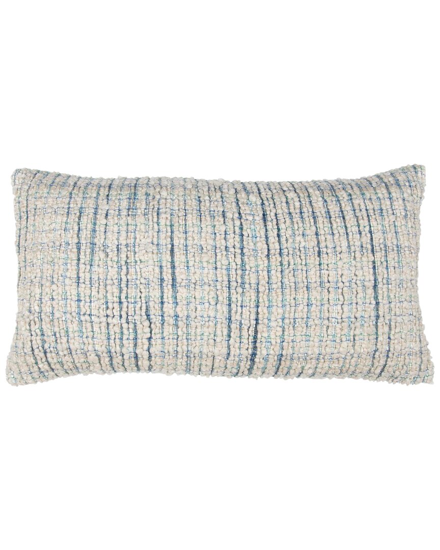 Classic Home Specialty Textured Boucle Yarn Dyed Trona Cotton Throw Pillow In White