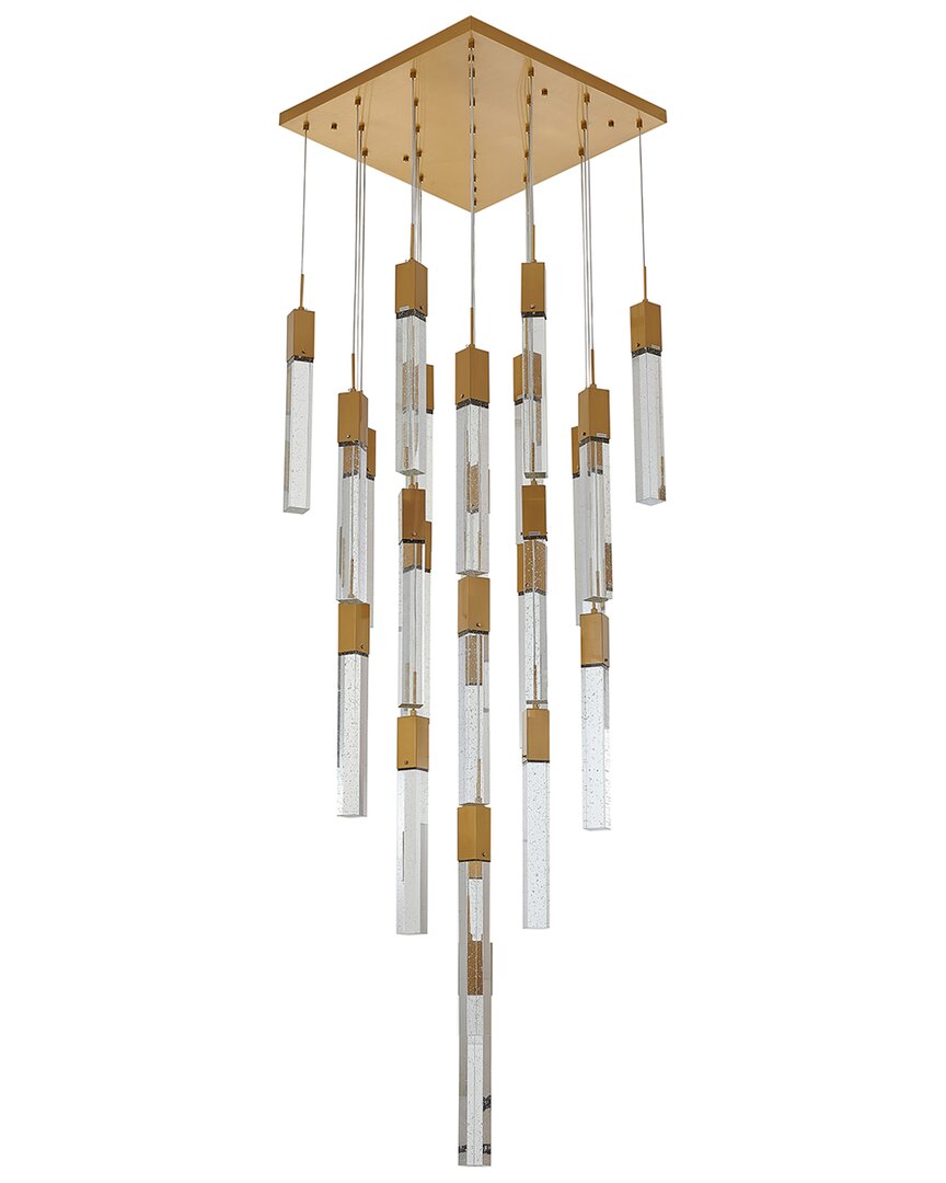 Bethel International 25-light Island Lighting With Hanging Block Crystal Pendants