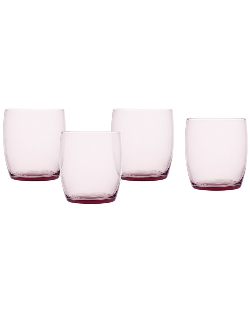 Fortessa Set Of 4 Gala Glass Pink Short Beverage Glasses