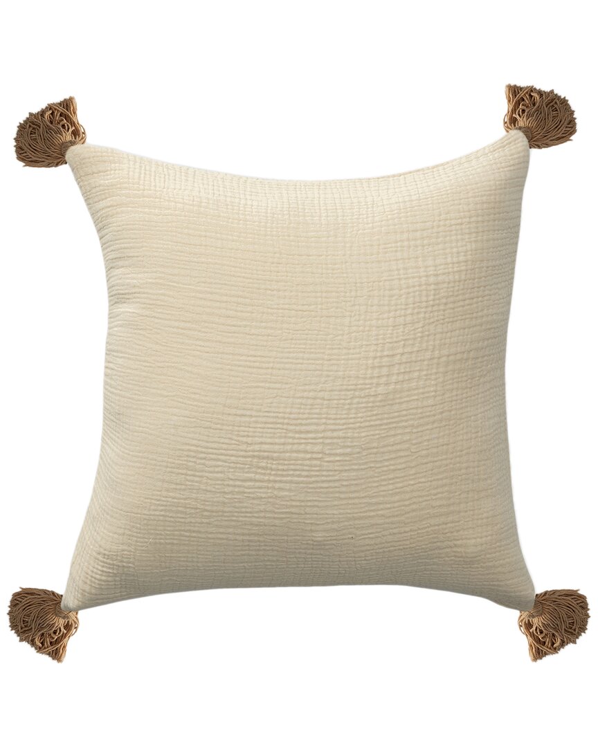 Lr Home Amaze Tasseled Throw Pillow In Beige