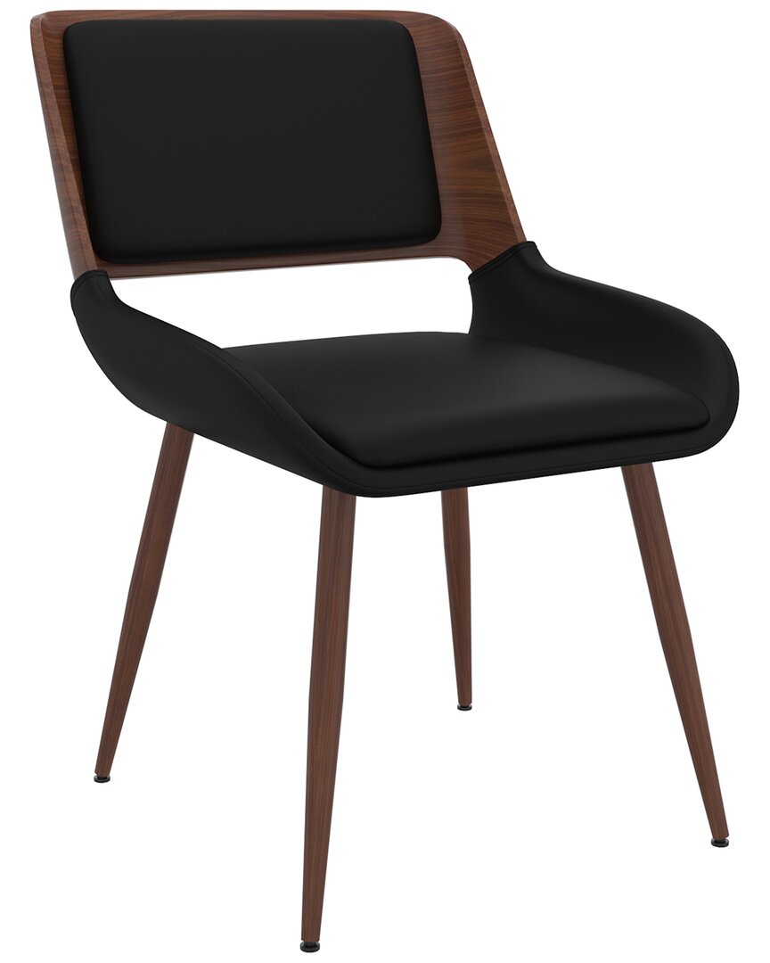 Worldwide Home Furnishings Faux Leather Side Chair In Black