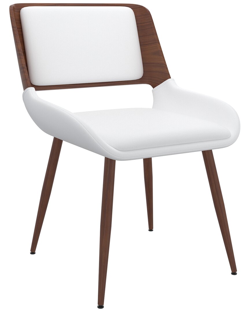 Worldwide Home Furnishings Faux Leather Side Chair In White