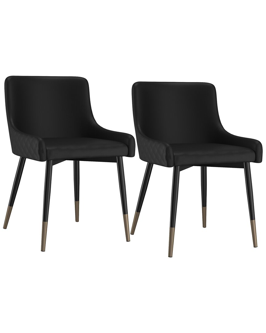 Worldwide Home Furnishings Set Of 2 Side Chairs In Black