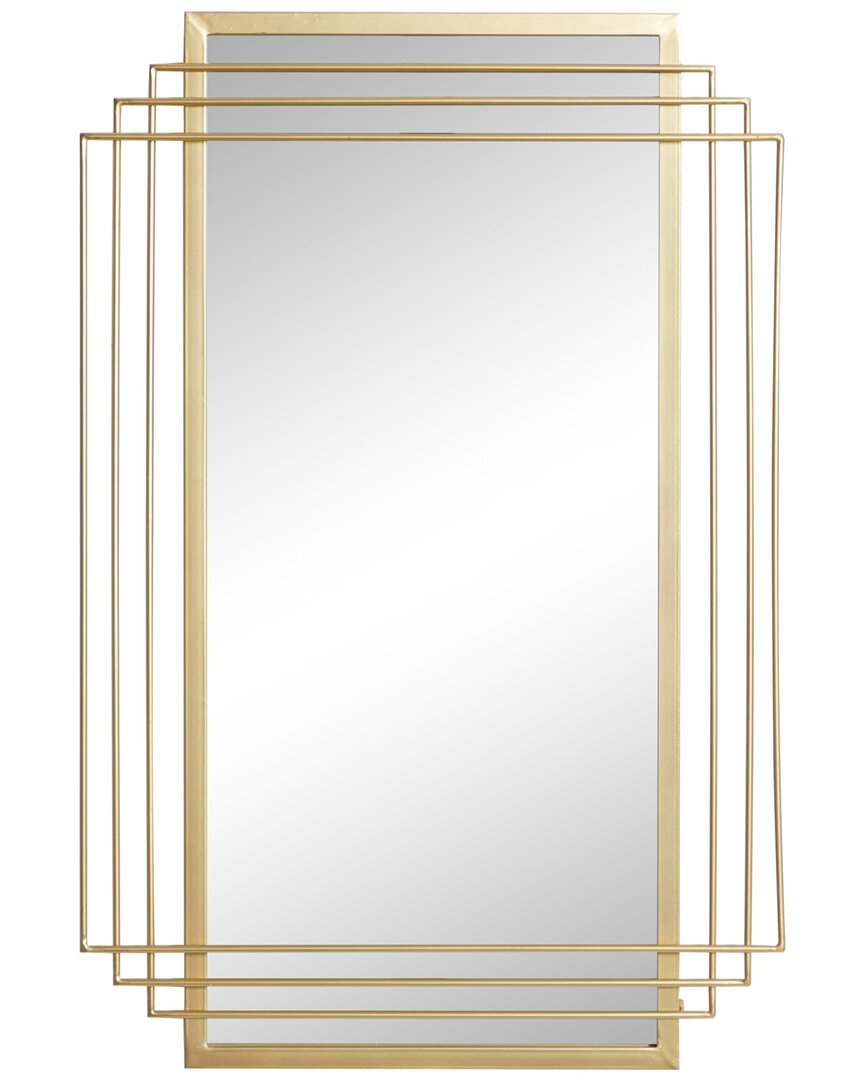 Cosmoliving By Cosmopolitan Glam Rectangle Metal Wall Mirror In Gold