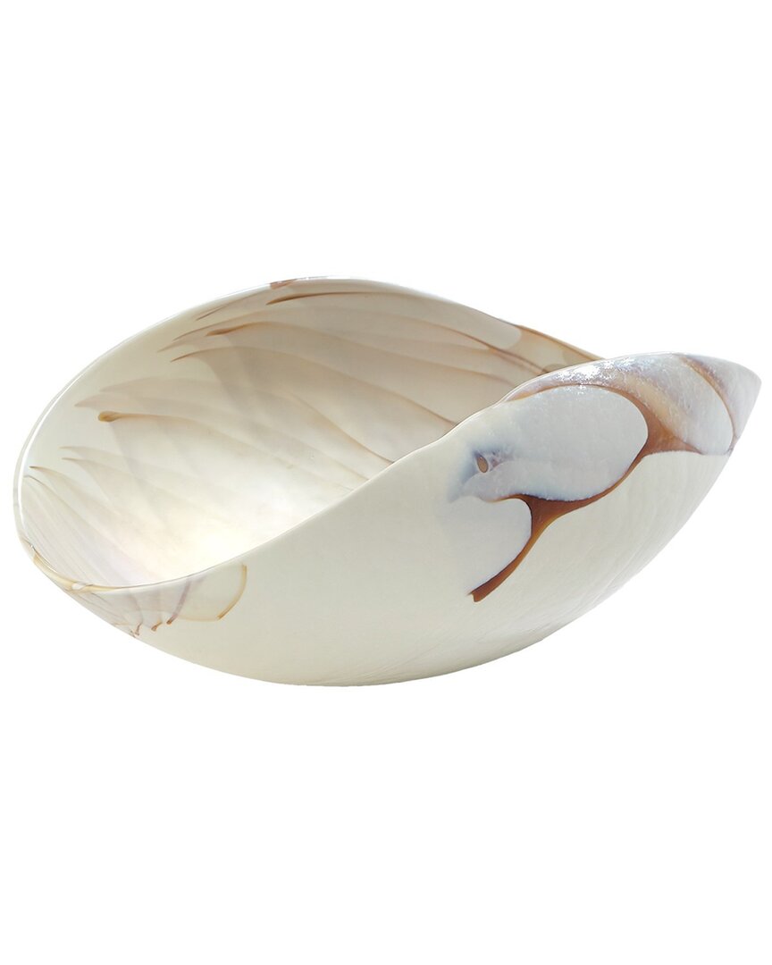 Global Views Ivory/amber Oval Bowl In Red
