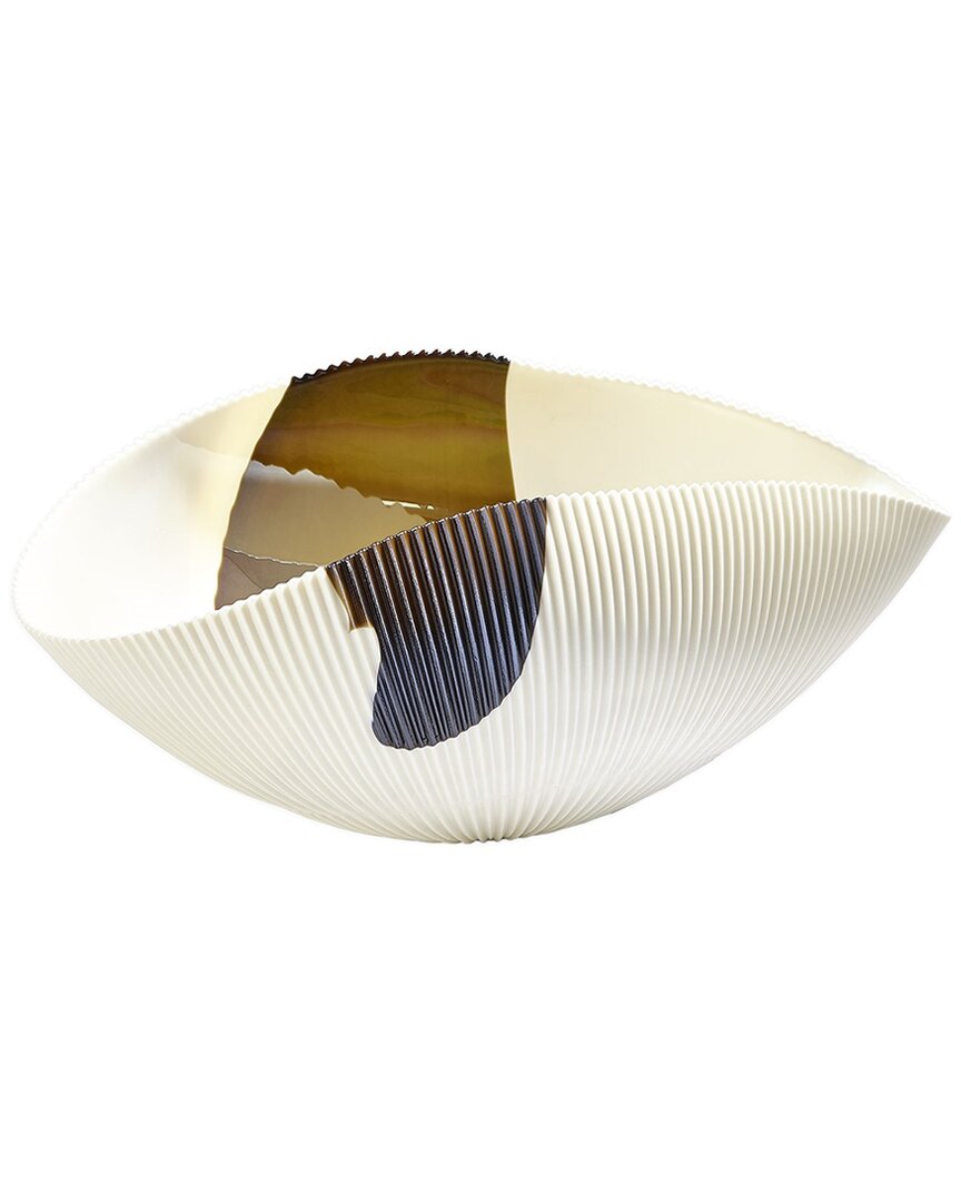 Shop Global Views Pleated Bowl In White
