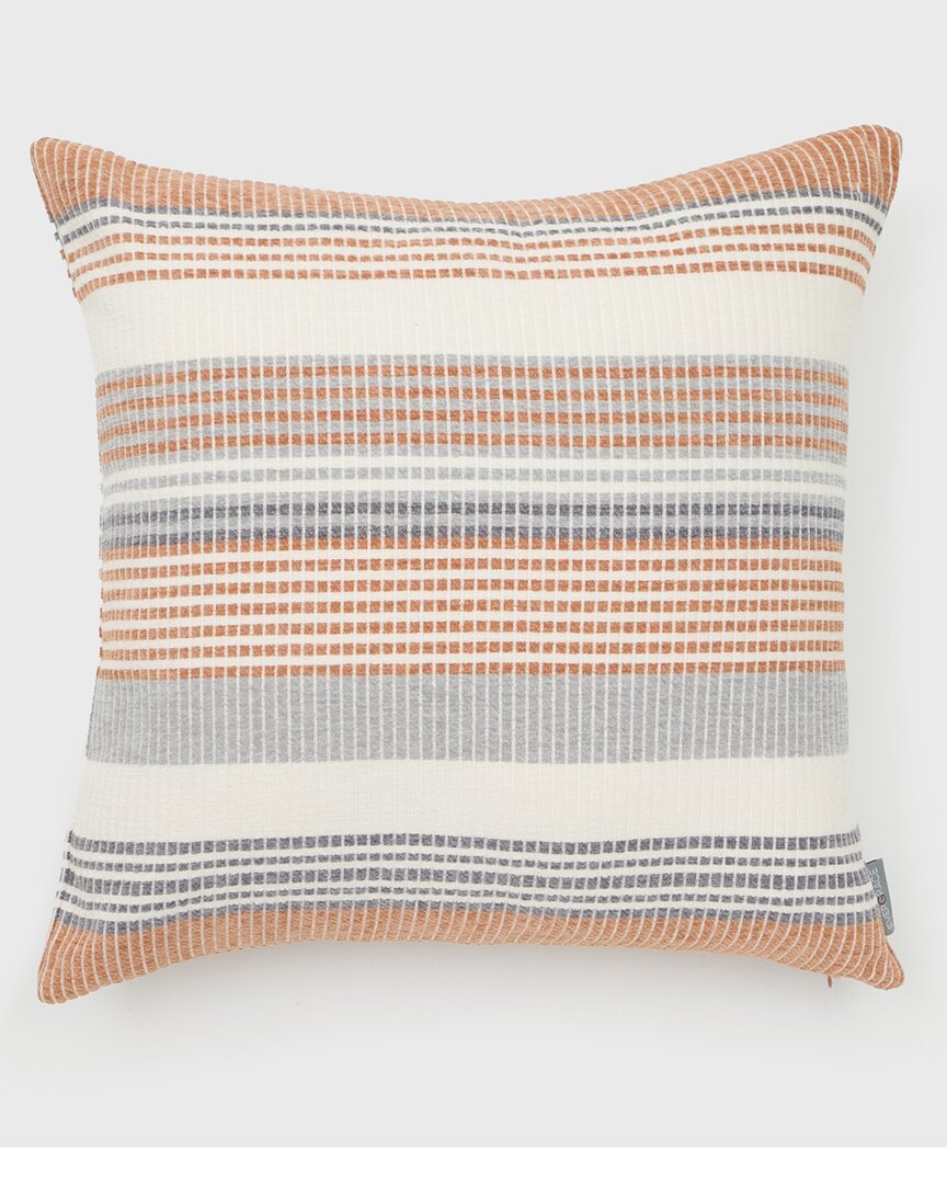 Evergrace Freja Woven Stripes Pillow In Brown