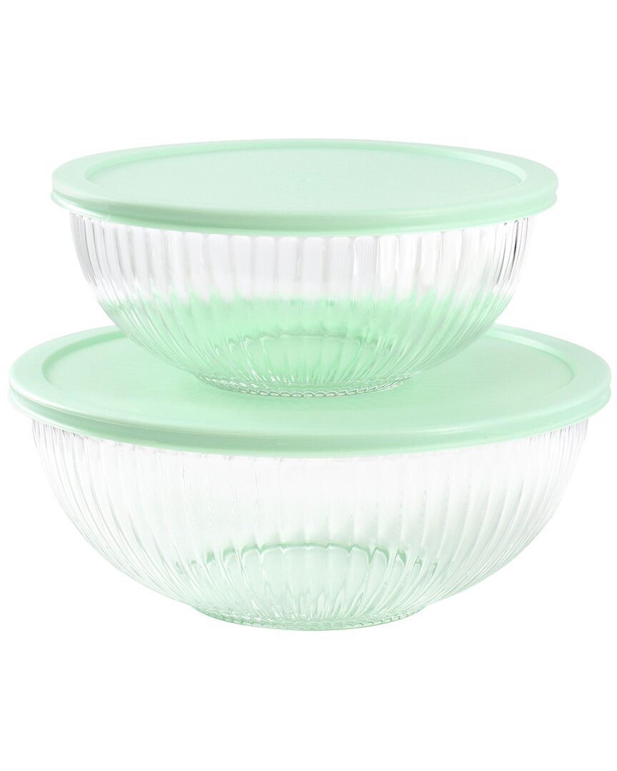Martha Stewart Everyday Clifftop 4pc Glass Bowl Set With Lids