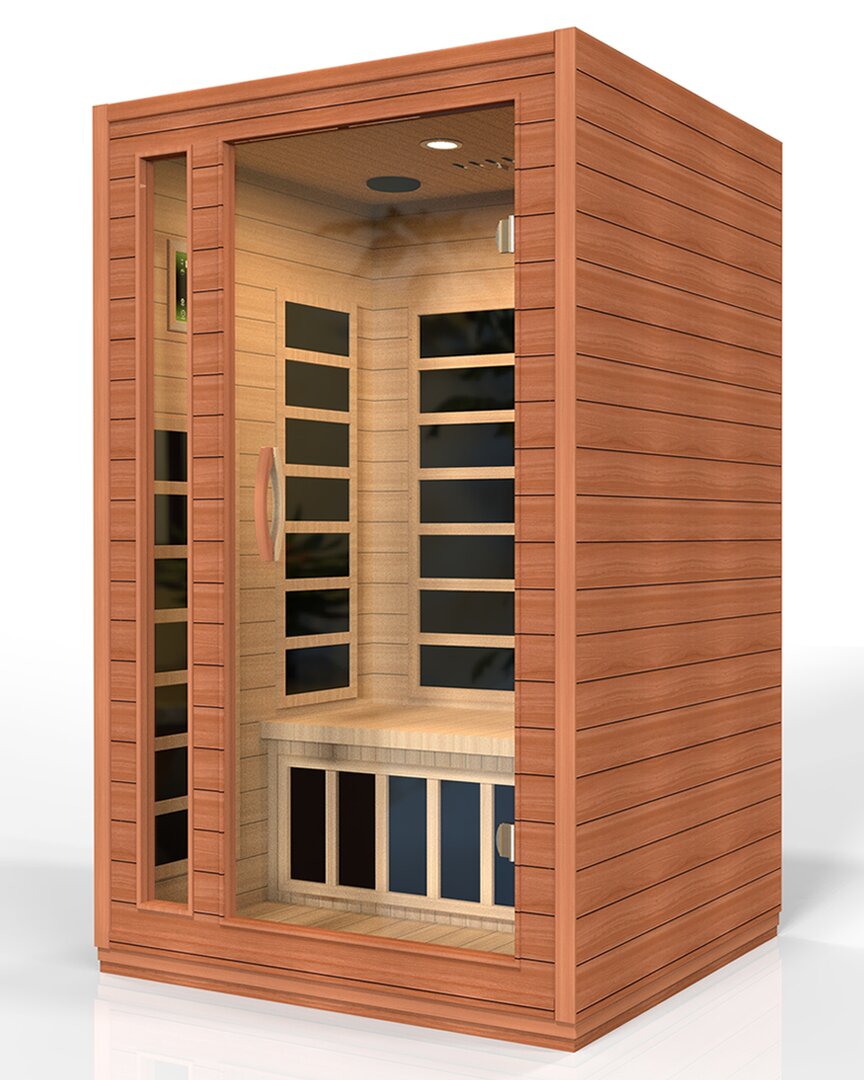 Dynamic Saunas Cordoba 2-person Low Emf (under 8mg) Far Infrared Sauna Natural In Brown