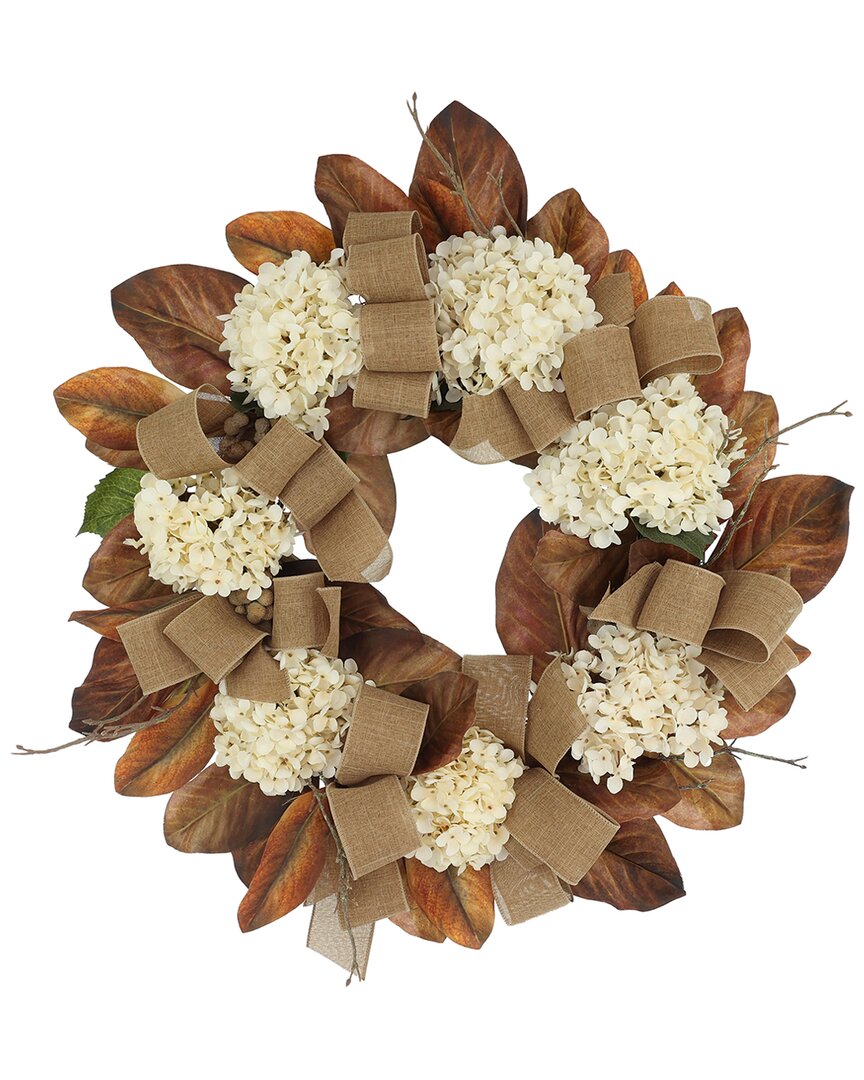 Creative Displays 28 Rustic Fall Wreath With Cream Hydrangeas And B