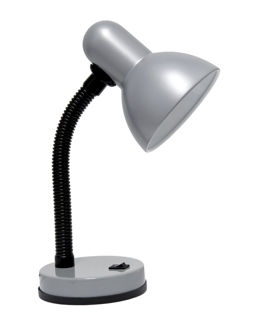Lalia Home Creekwood Home Essentix 14.25 Traditional Fundamental Metal Desk Task Lamp In Silver