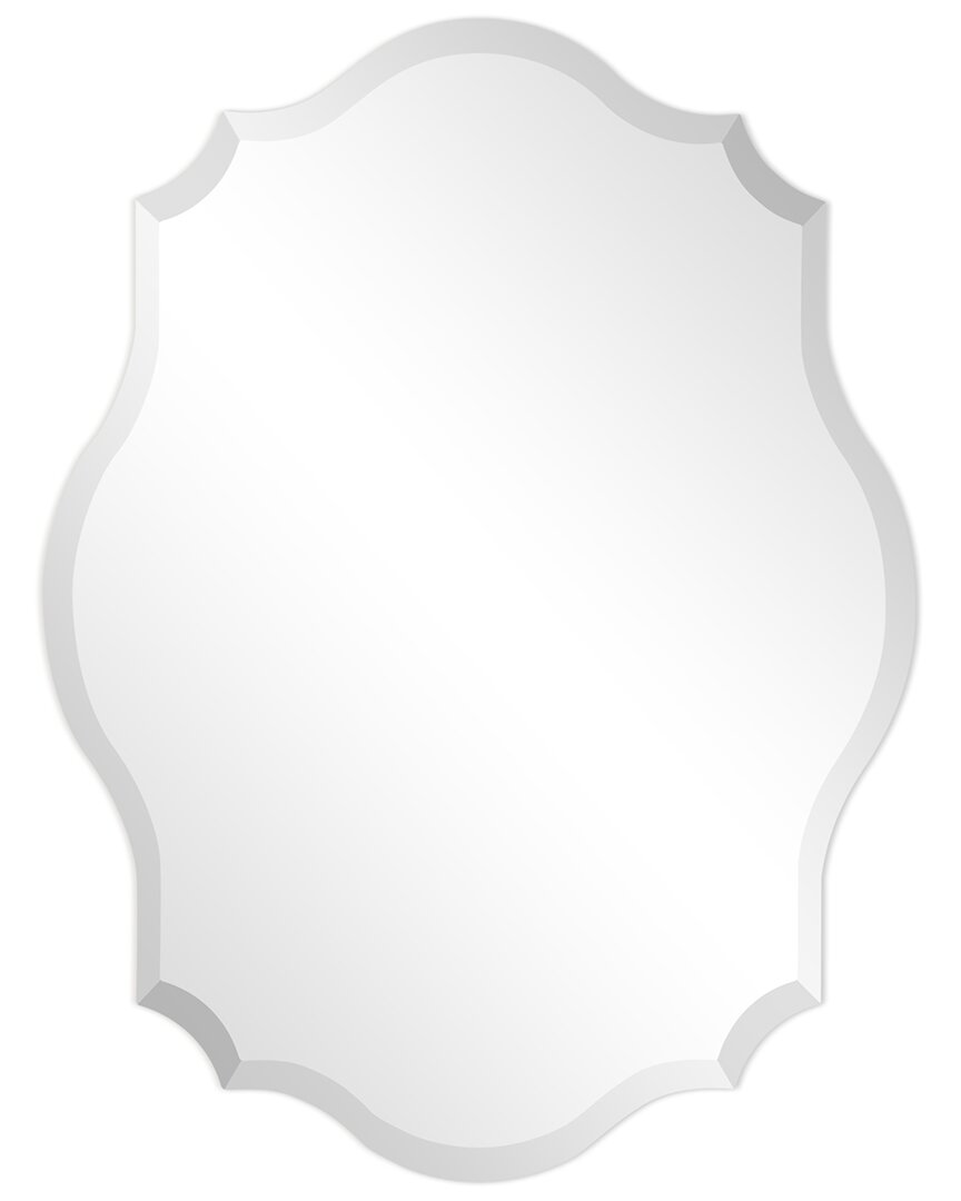 Empire Art Direct Frameless Beveled Oblong Scalloped Wall Mirror