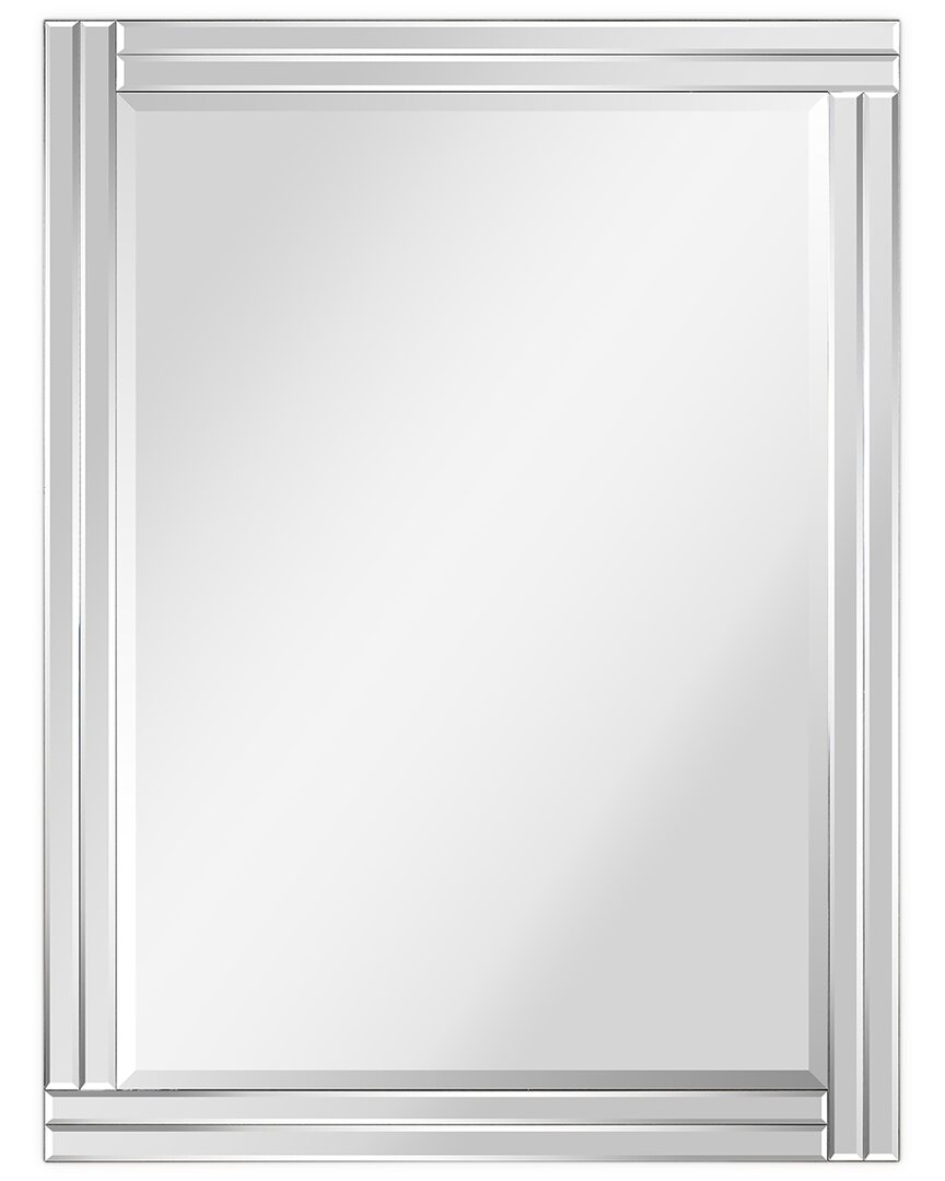 Empire Art Direct Moderno Stepped Beveled Rectangle Wall Mirror, 40" X 30" X 1.18" In Clear