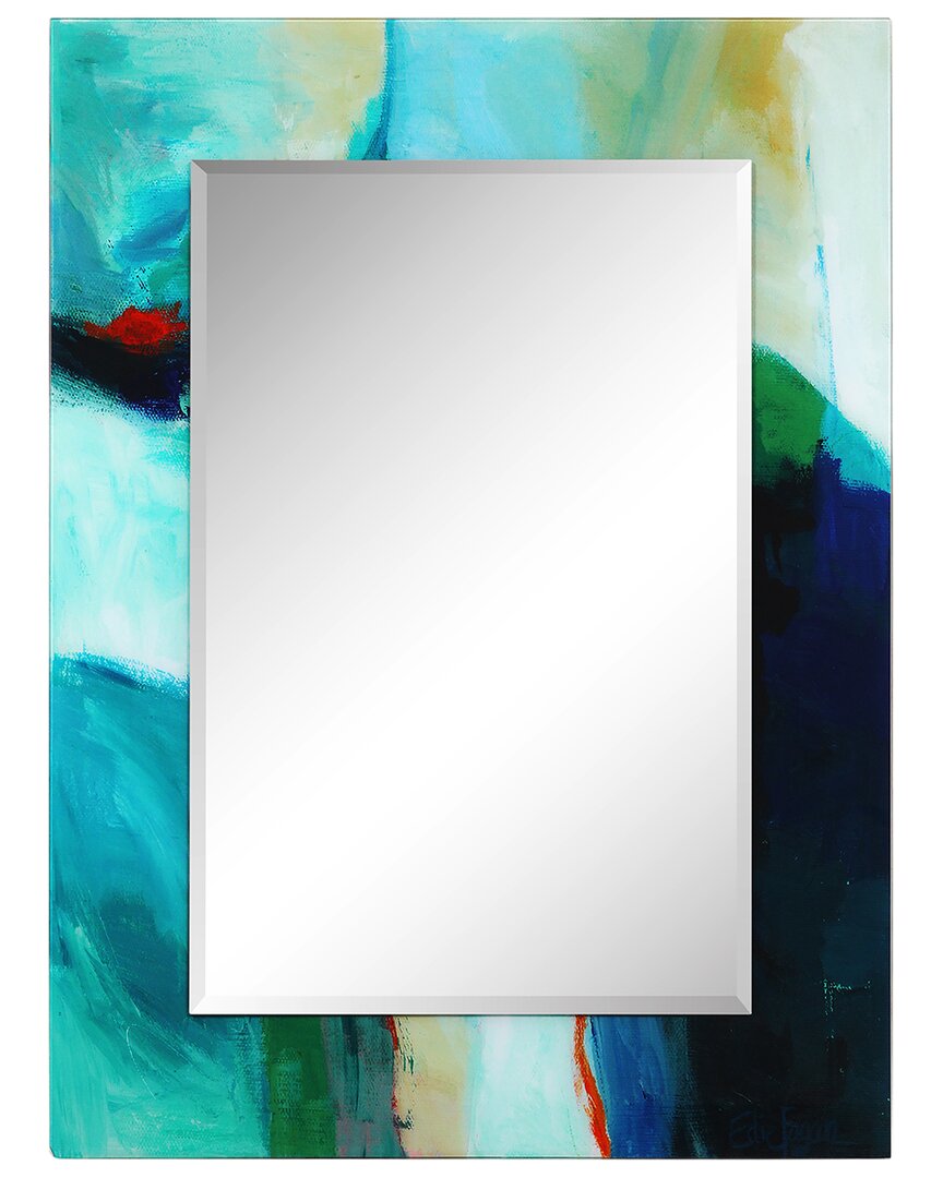 Empire Art Direct Sky Rectangular Beveled Wall Mirror On Free Floating Printed Tempered Art Glass 48 X