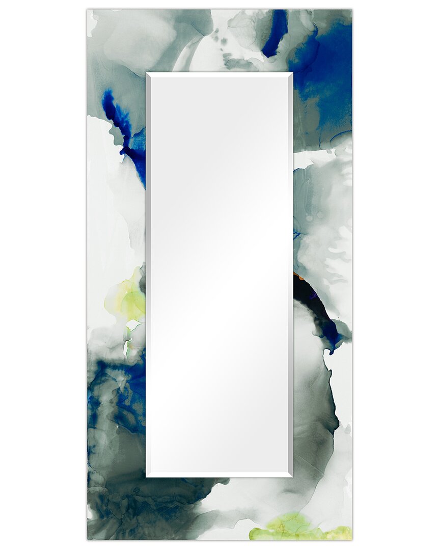 Empire Art Direct Ephemeral Rectangular Beveled Wall Mirror On Free Floating Printed Tempered Art Glass 7