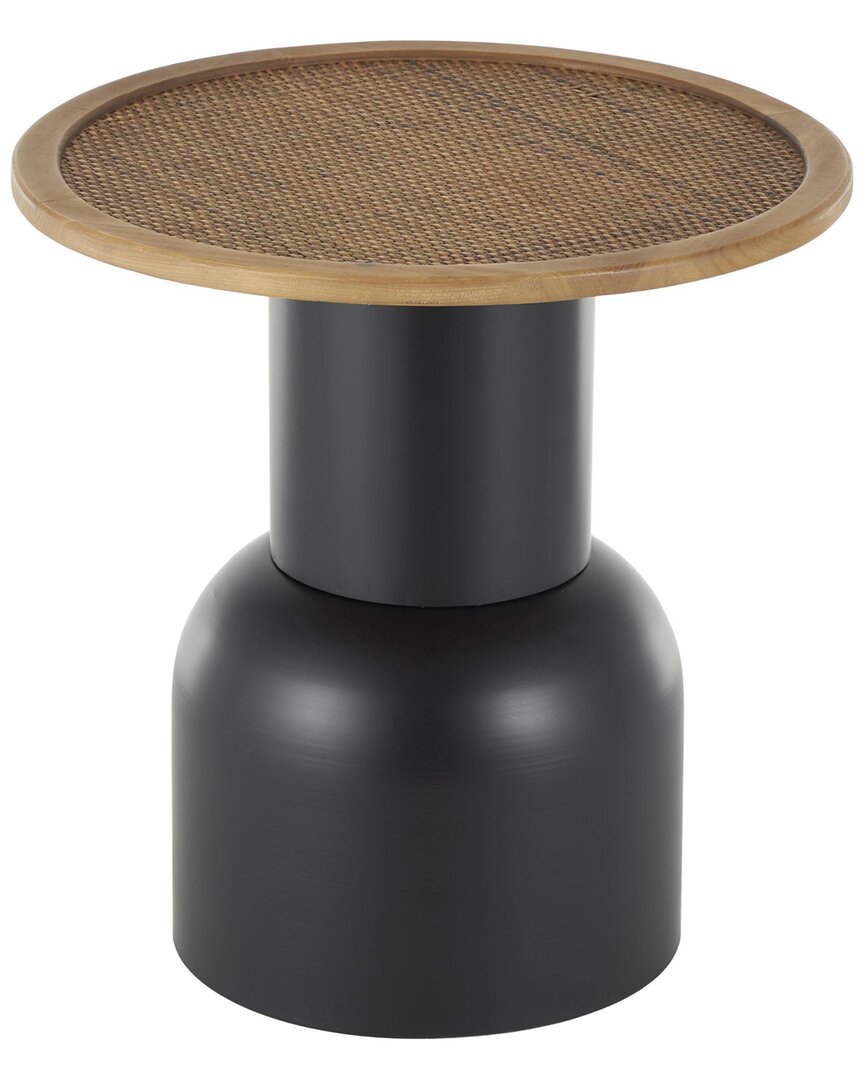 Peyton Lane Handmade Pedestal Accent Table With Rattan Tabletop