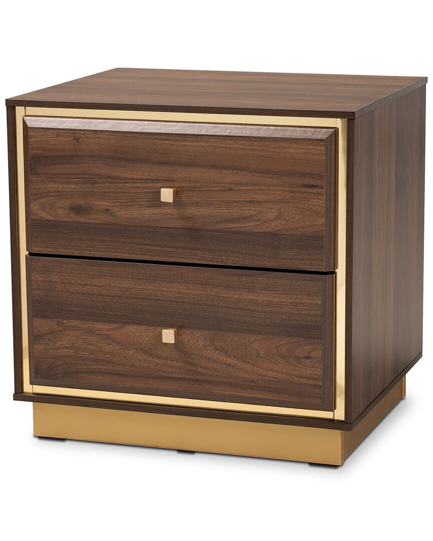 Baxton Studio Cormac 2-drawer Nightstand In Brown