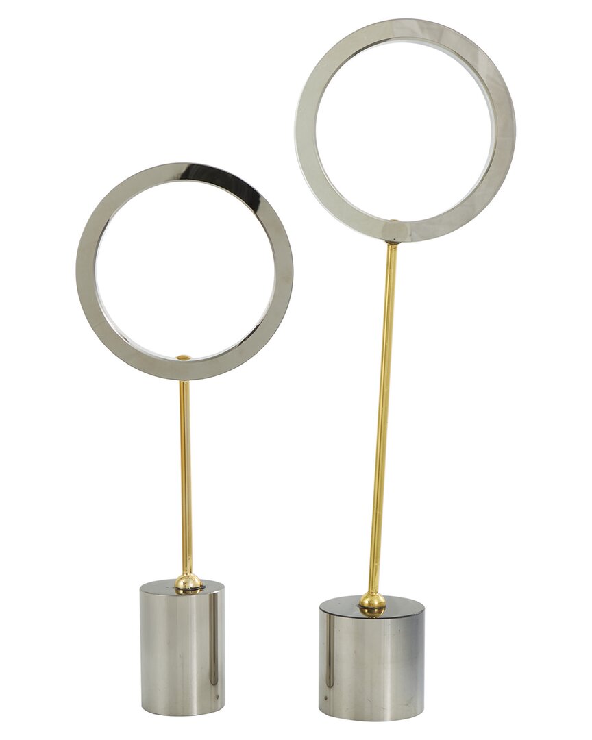 Peyton Lane Set Of 2 Round Glass Hoop Sculptures