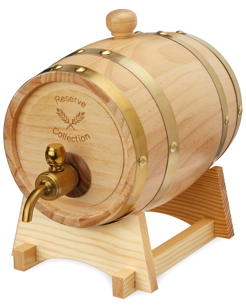Foster & Rye Whiskey Barrel Drink Dispenser In Brown