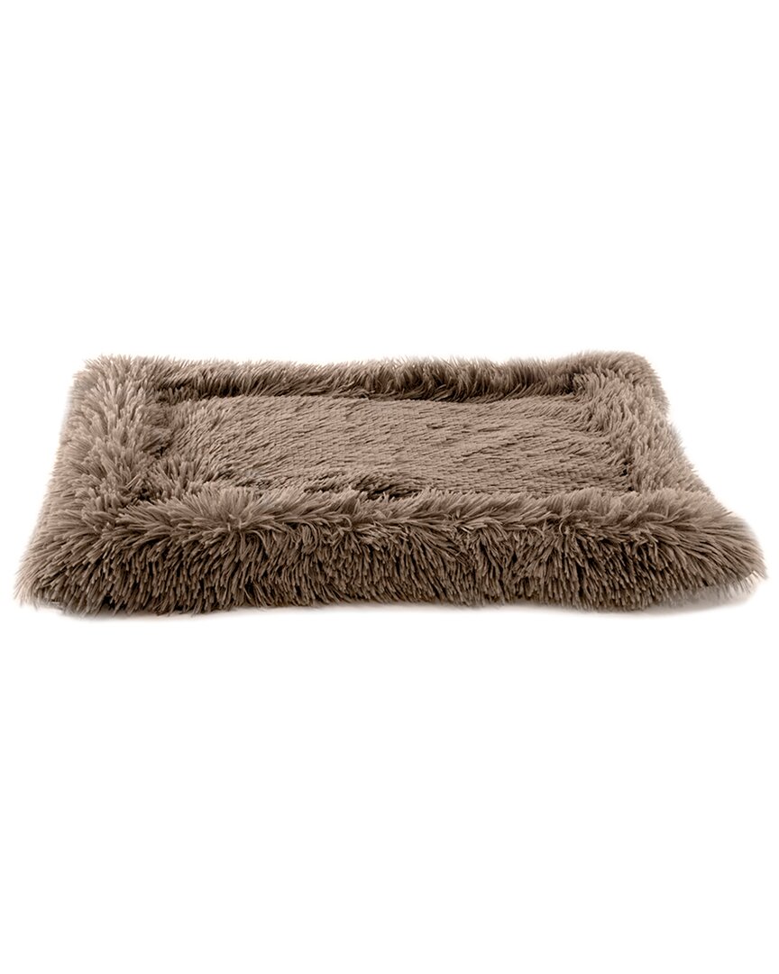 Precious Tails Eyelash Faux Fur Tufted Mat In Taupe