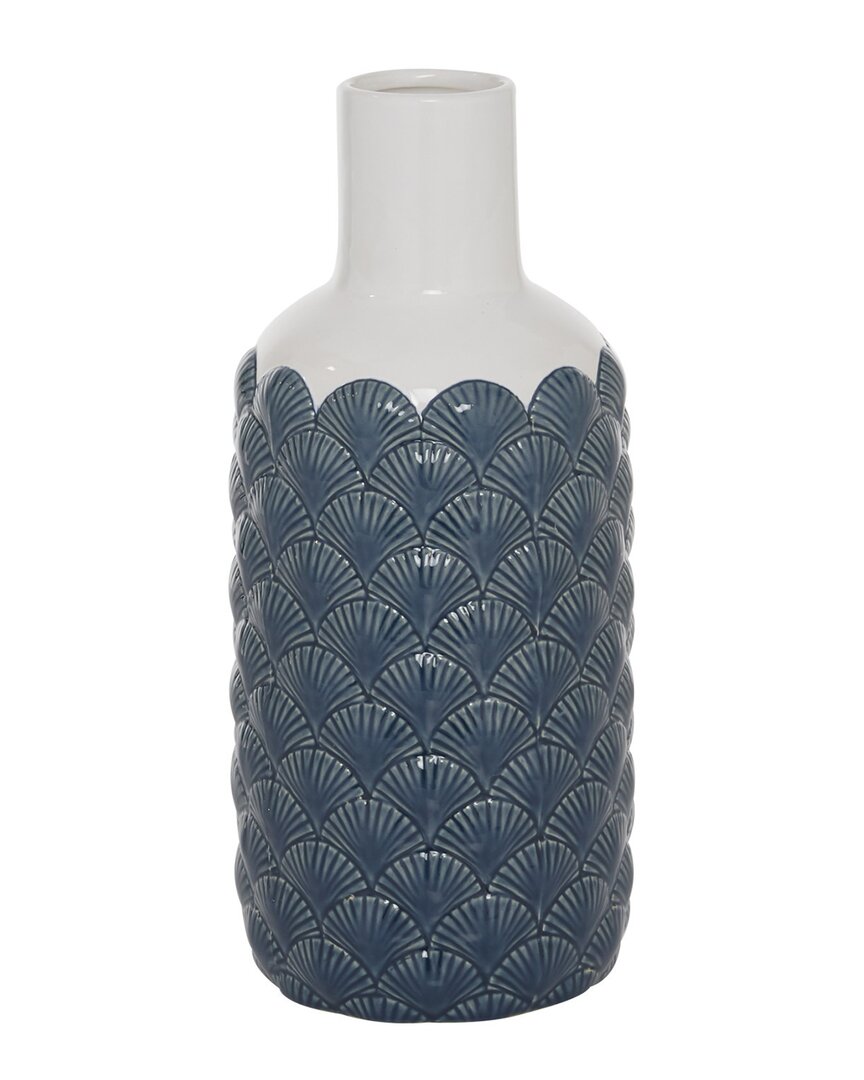 Peyton Lane Blue Ceramic Coastal Vase
