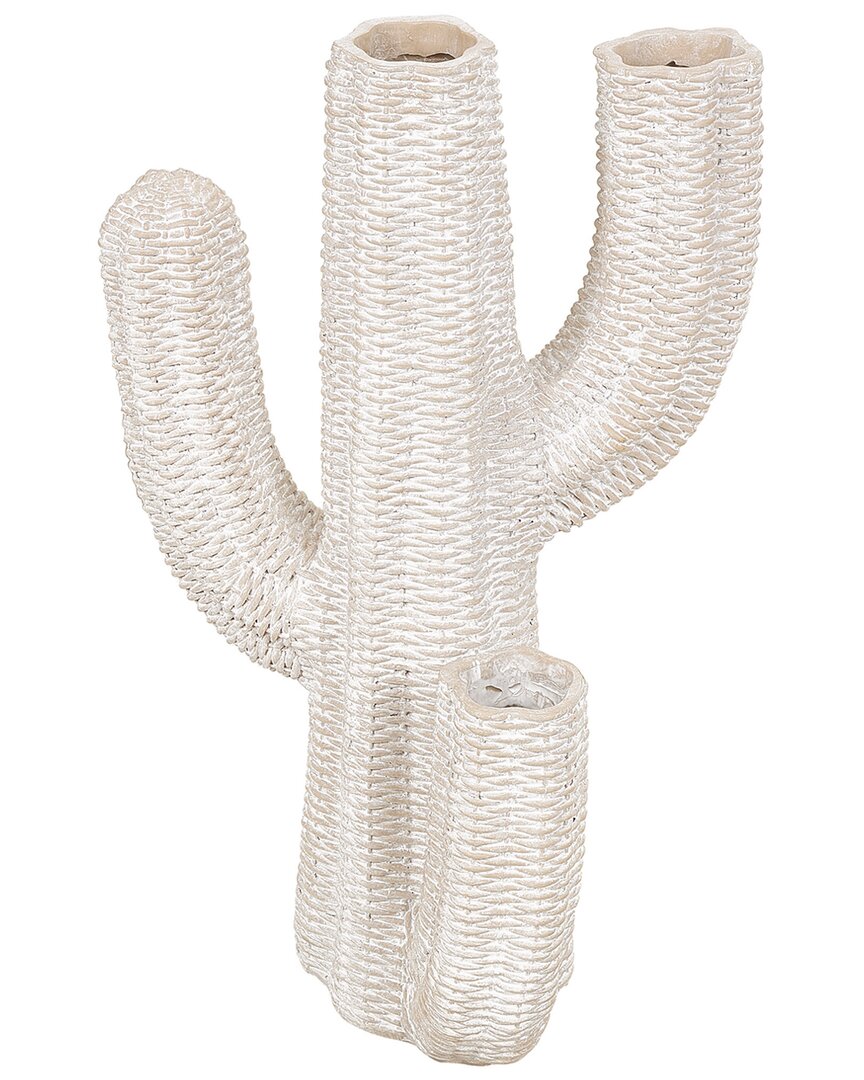 Shop Peyton Lane Cactus Tall Textured Planter In Cream