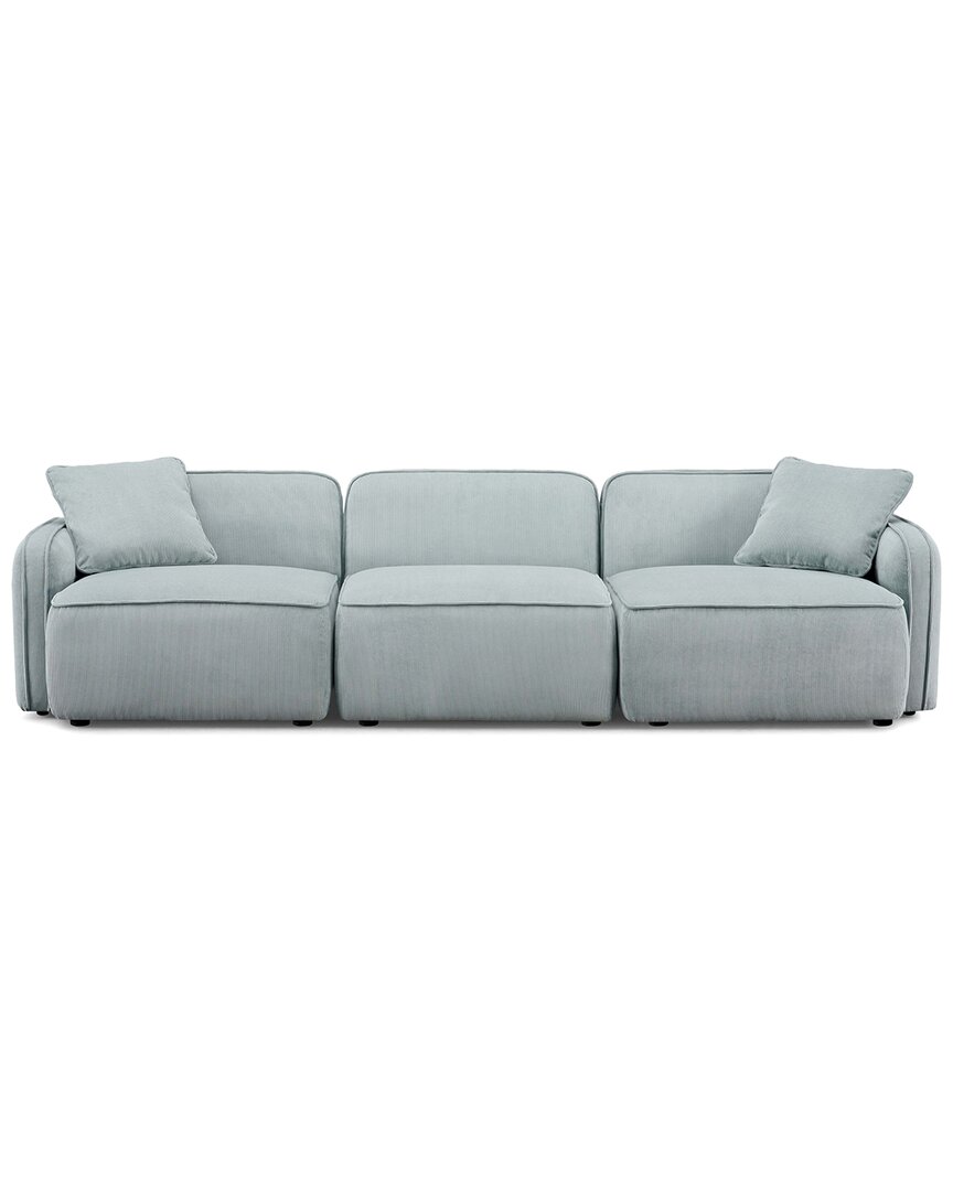 Tov Furniture Travie Performance Corduroy Velvet Modular Sofa In Blue