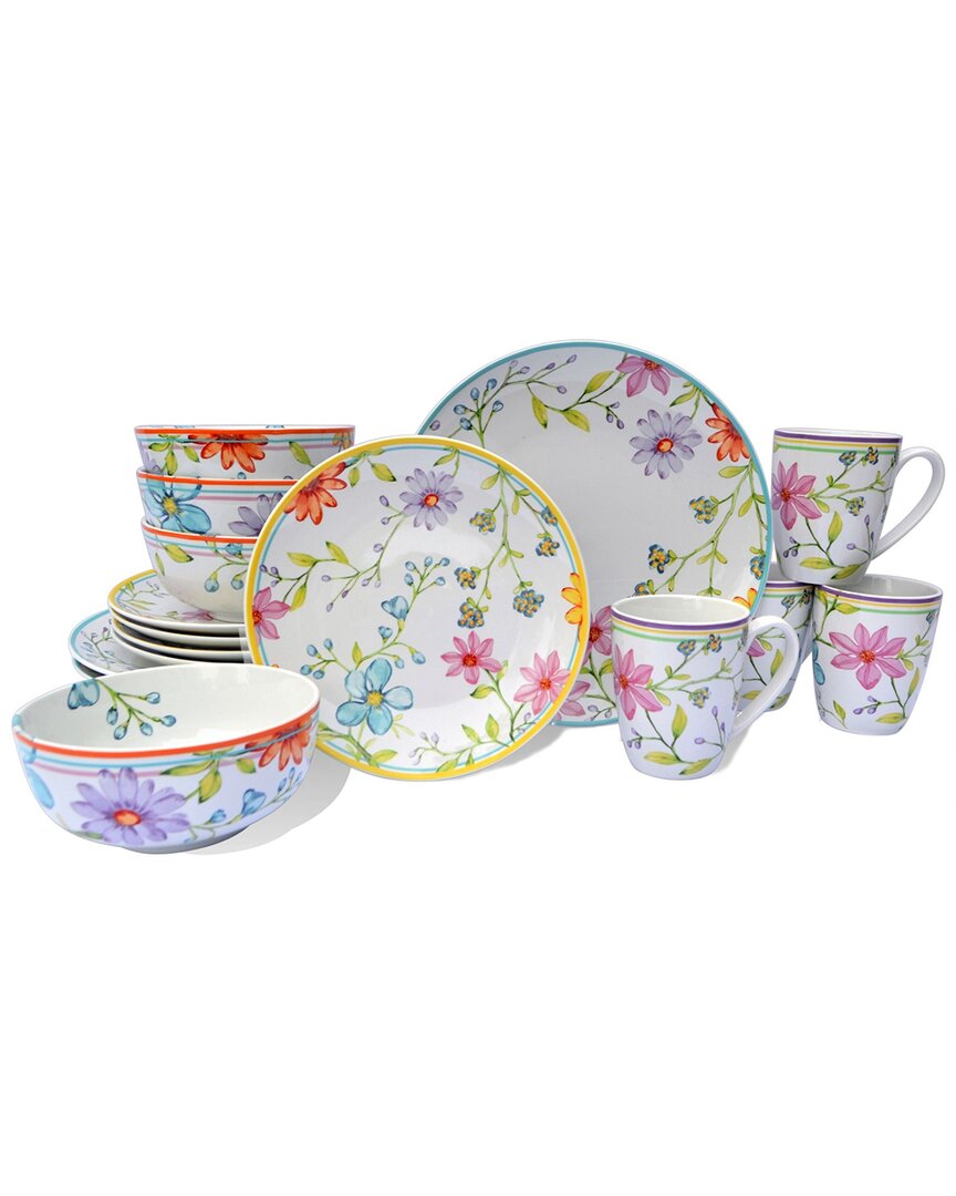 Shop Euro Ceramica Charlotte Stoneware 16pc Dinnerware Set In Multicolor