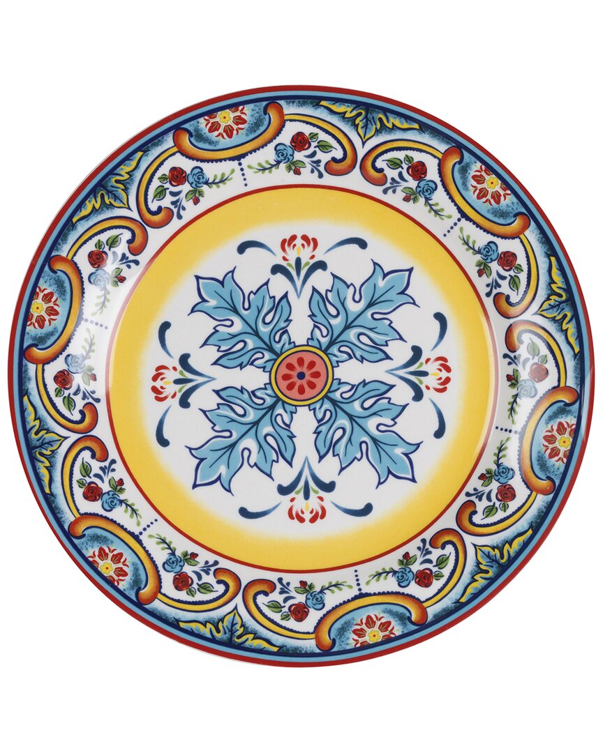 Euro Ceramica Zanzibar 4pc Stoneware Salad Plate Set In Multicolor