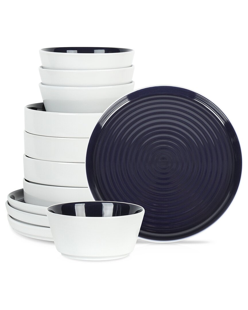 Stone Lain Elica 12 Pc. Dinnerware Set, Service For 4 In Blue