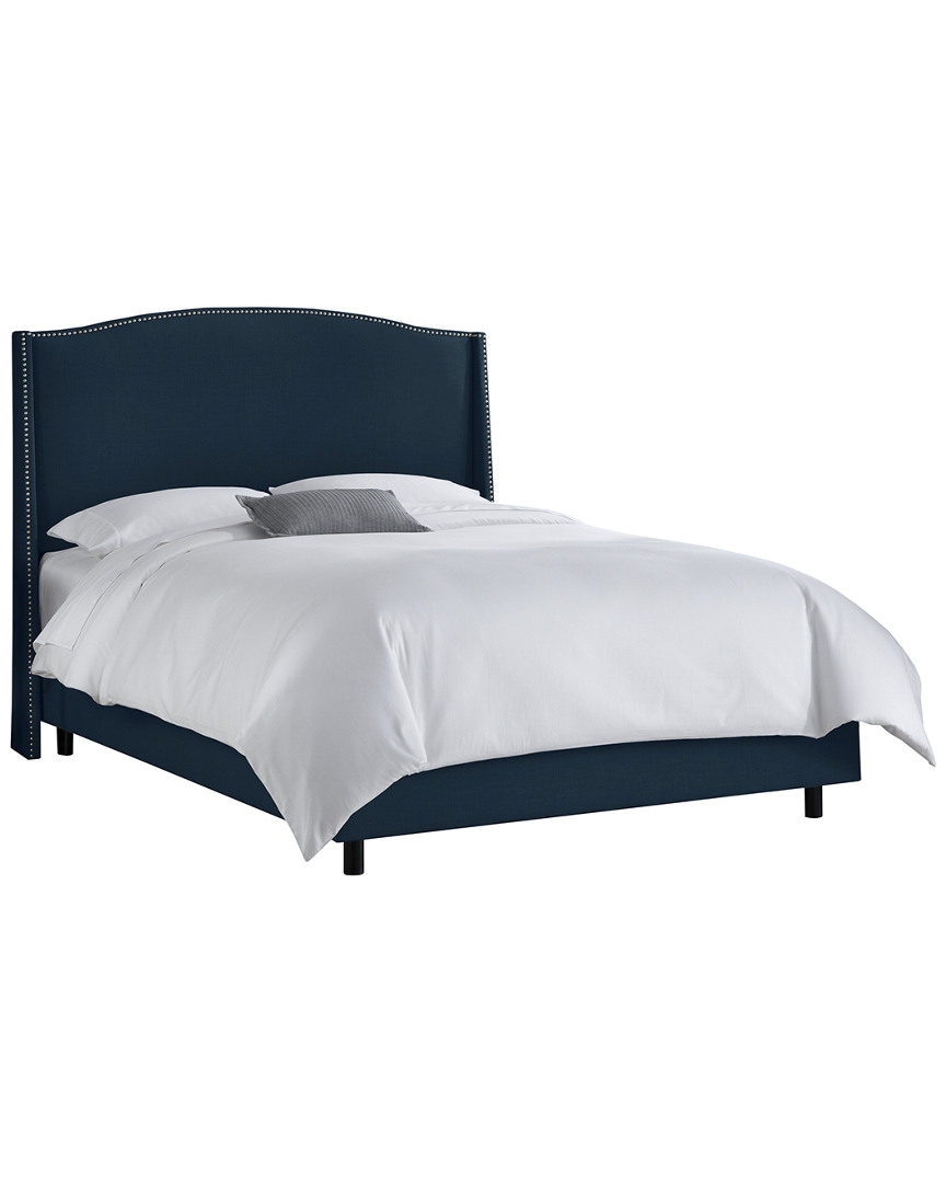 Skyline Furniture Nail Button Wingback Bed In Blue