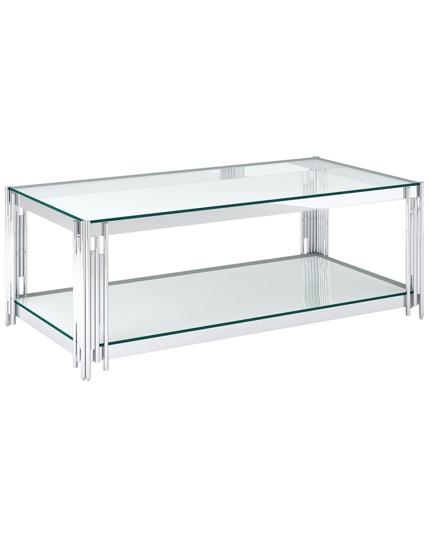 Worldwide Home Furnishings Contemporary Rectangular Coffee Table In Silver