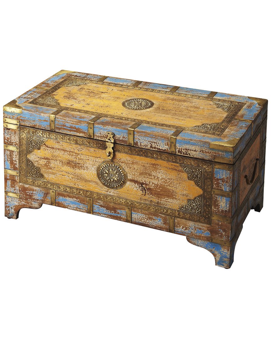 Butler Specialty Company Nador Painted Brass Inlay Storage Trunk