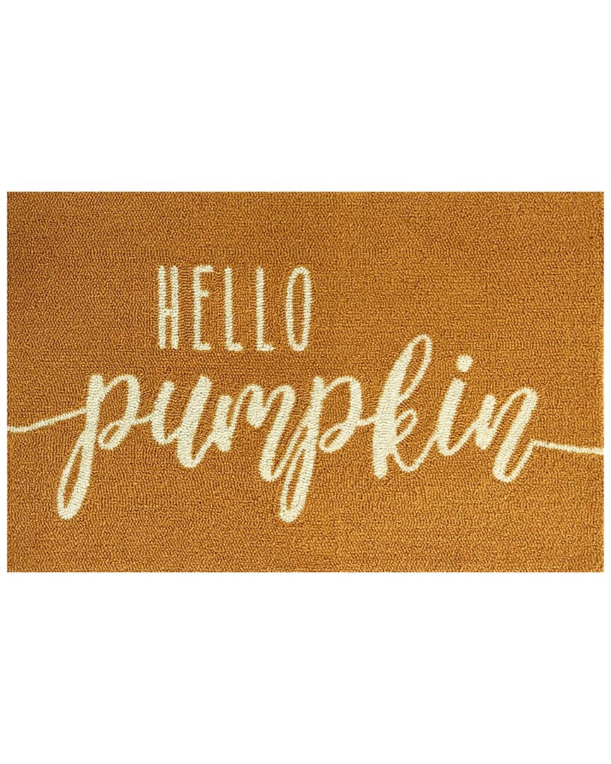 The Rug Market Hello Pumpkin 30x48in Doormat In Yellow