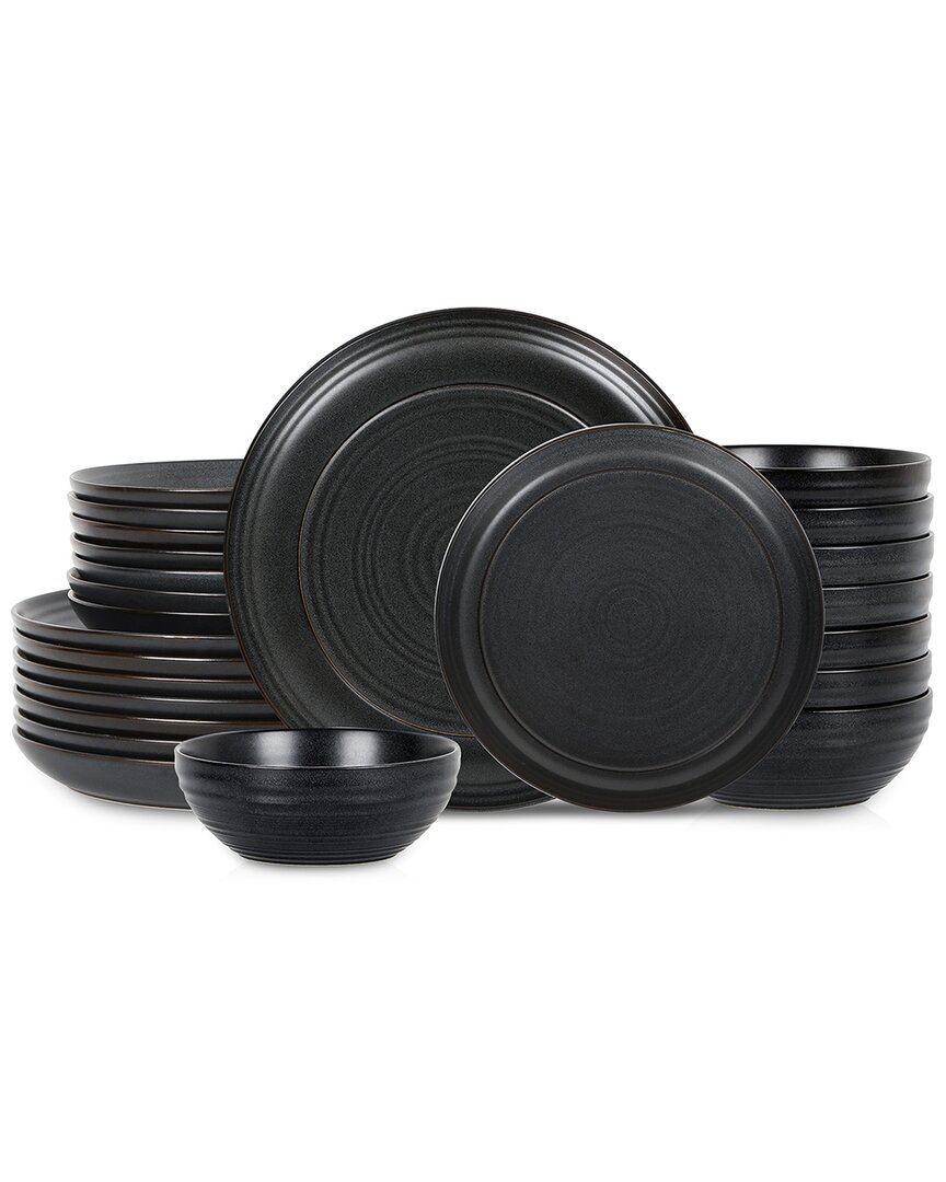 Stone Lain Elio 24pc Dinnerware Set Black