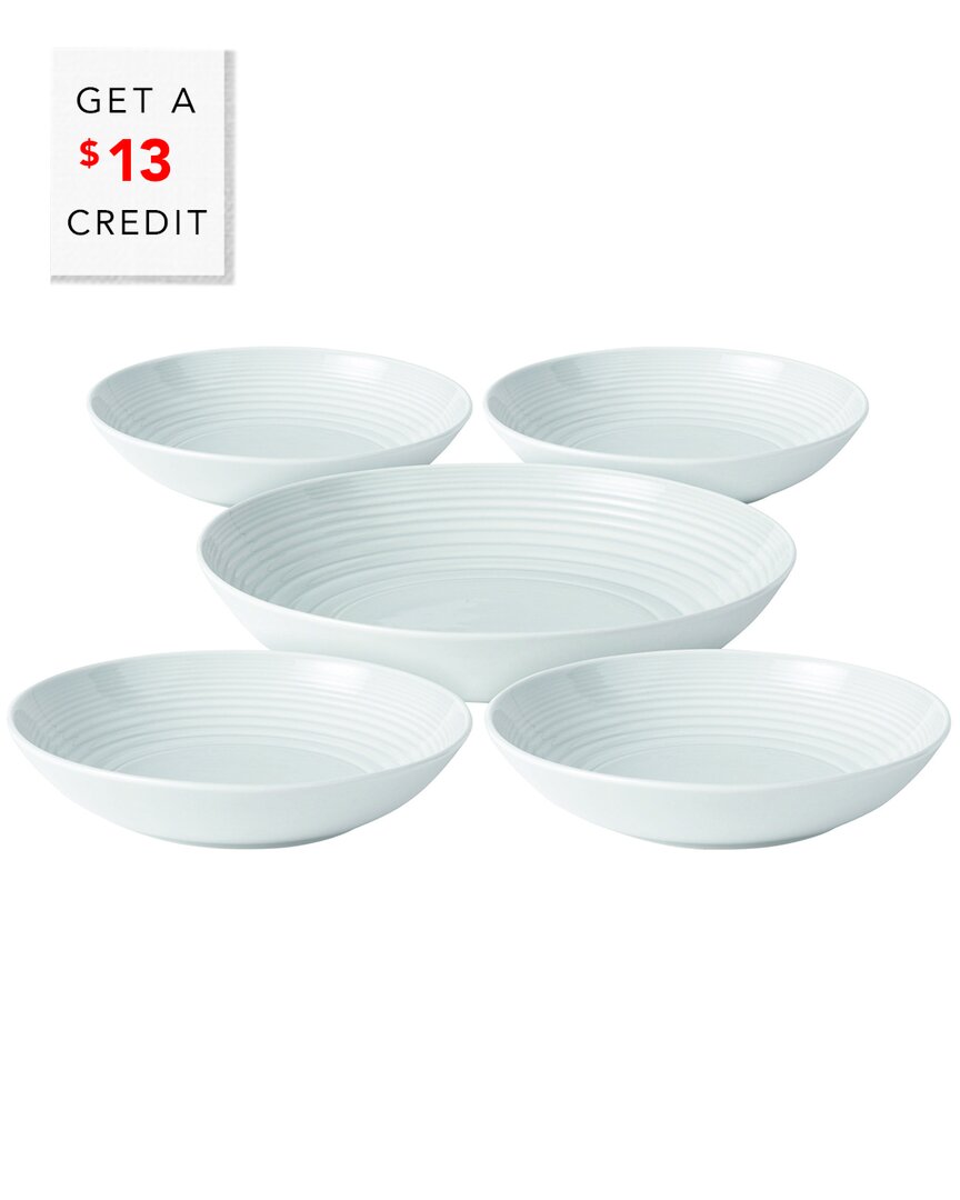 Royal Doulton Exclusively For Gordon Ramsay Maze Pasta Bowls (set Of 5) With $13 Credit In White