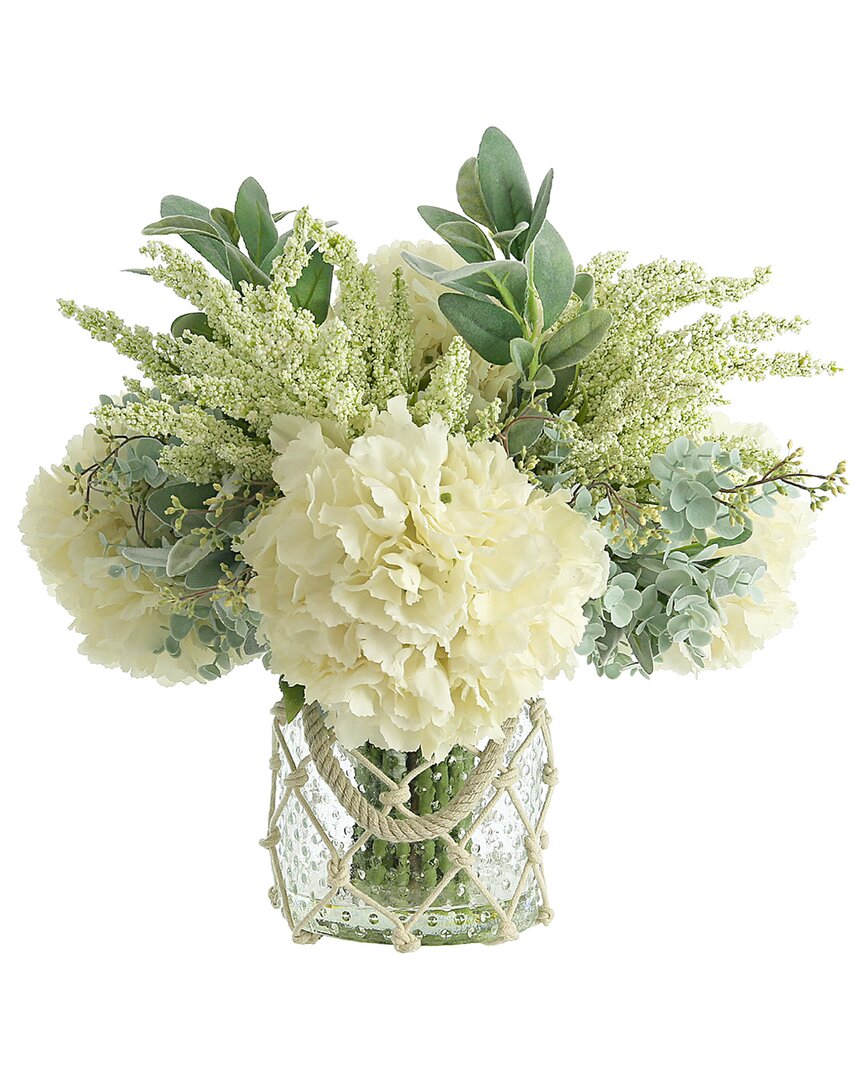 Creative Displays Hydrangea, Heather And Eucalyptus Floral Arrangement In Cream