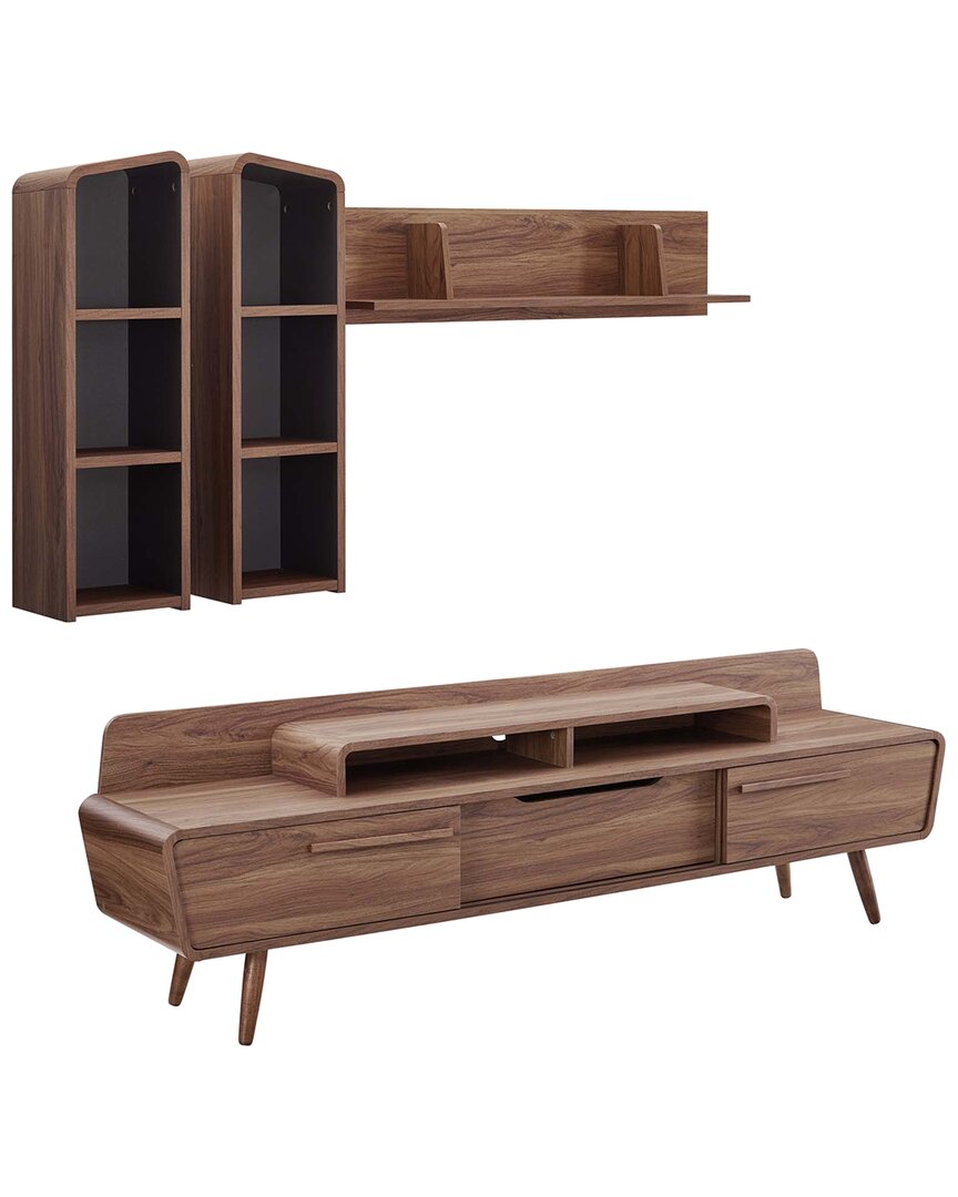 Modway Omnistand 2pc Entertainment Center In Brown