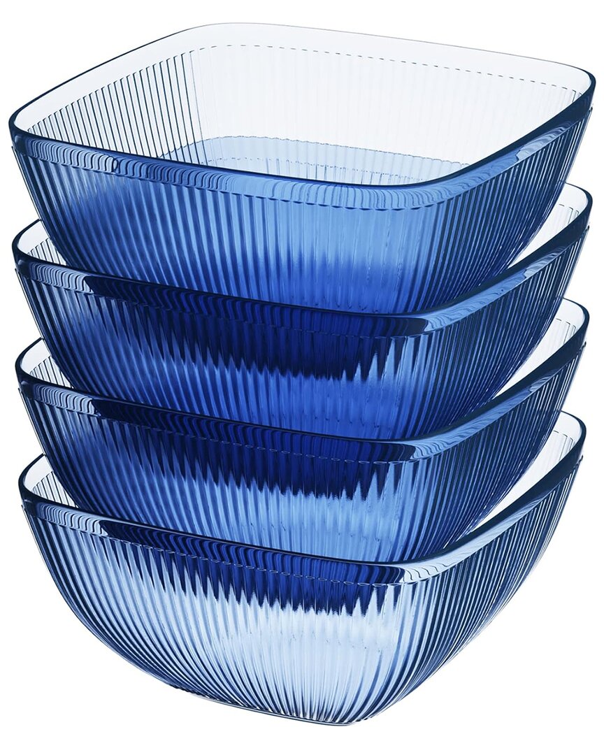 Jay Imports Set Of 4 Ribbed Acrylic Bowls