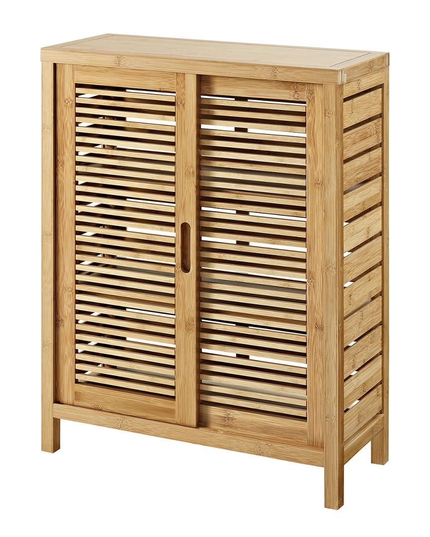 Linon Furniture Linon 33in Bamboo Bracken Cabinet In Brown