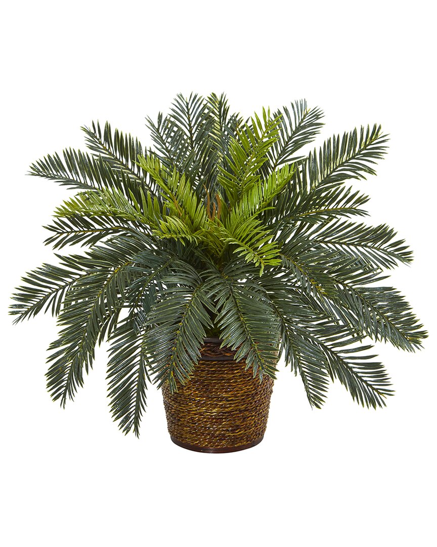 Nearly Natural Cycas Artificial Plant In Basket In Green