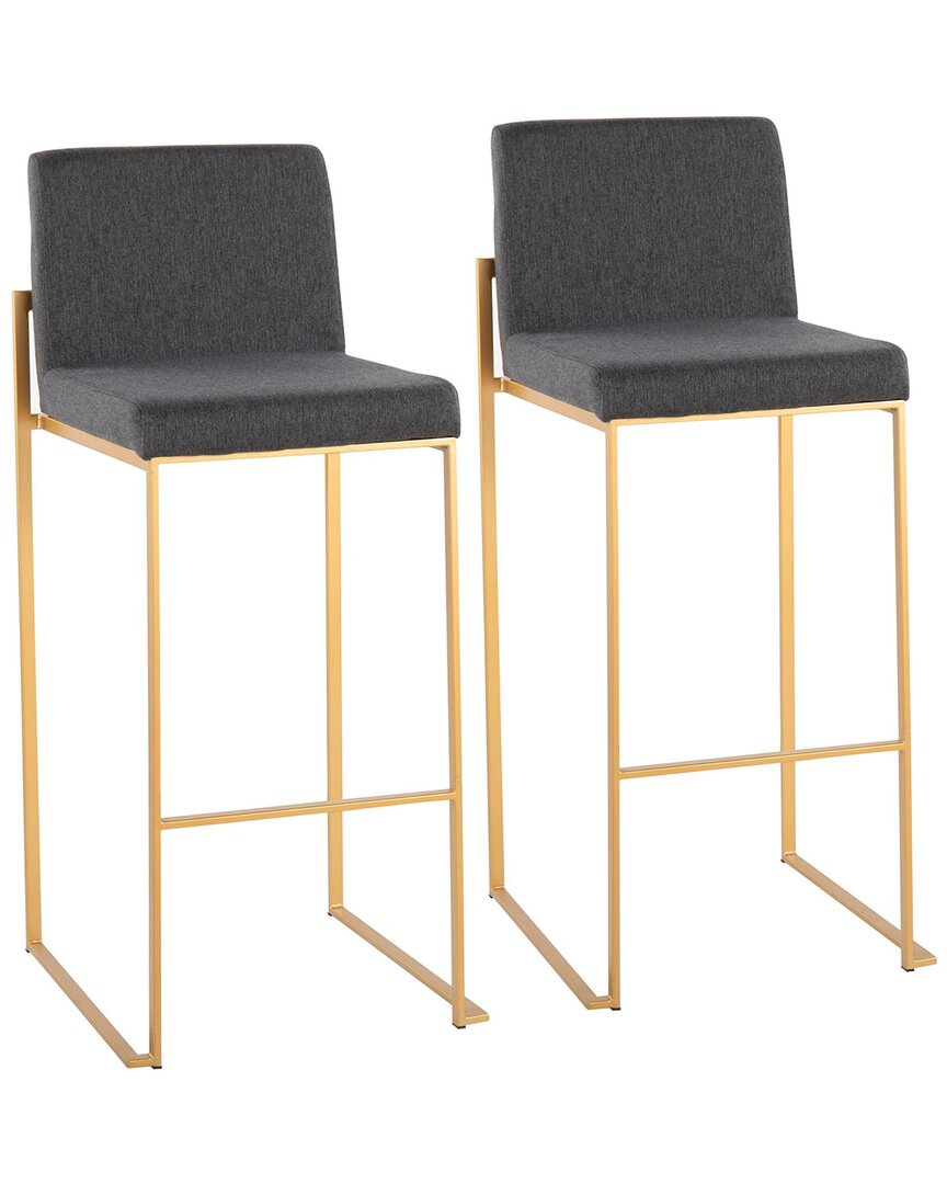 LUMISOURCE LUMISOURCE SET OF 2 FUJI HIGH BACK BAR STOOLS