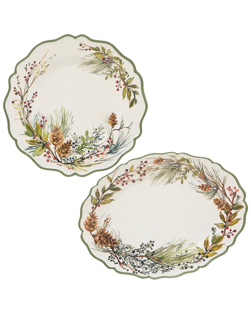 Certified International Winters Forest Melamine 2pc Platter Set