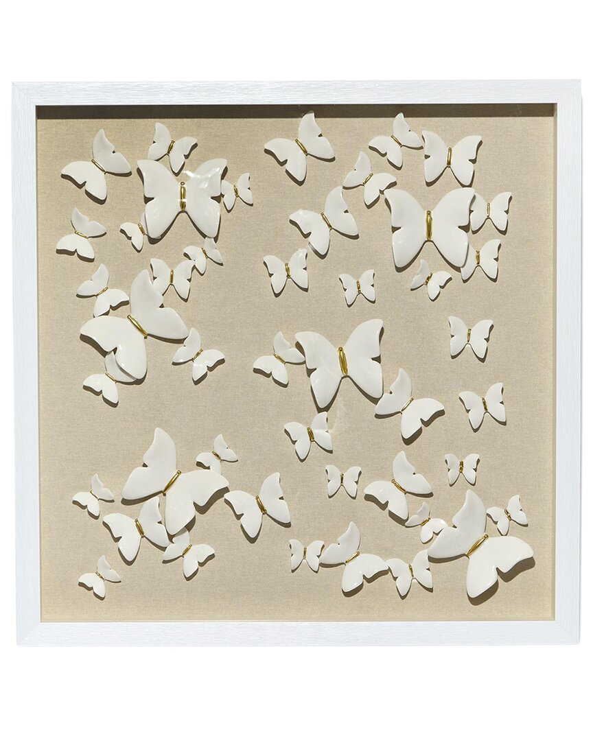 Tozai Two's Company Butterflies Shadow Box Wall Art In Brown