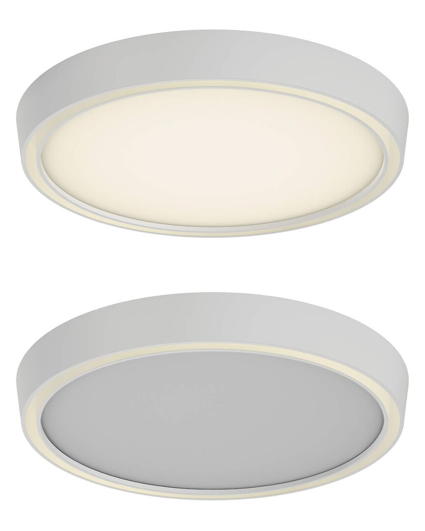 Villa 408 Bloom 12in Dual-light Dimmable Led Flush Mount In White