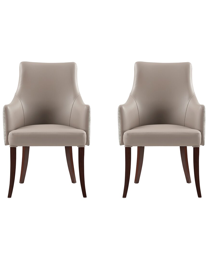 Manhattan Comfort Connie Taupe Leatherette And Vel In Neutral